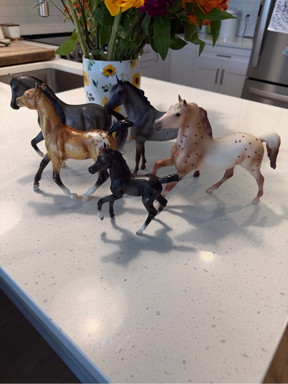 Breyer Horse Figurine Set - Black, Brown, Cream, Gray